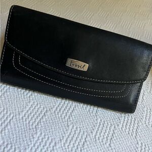 Vintage Fossil, Black Leather Wallet